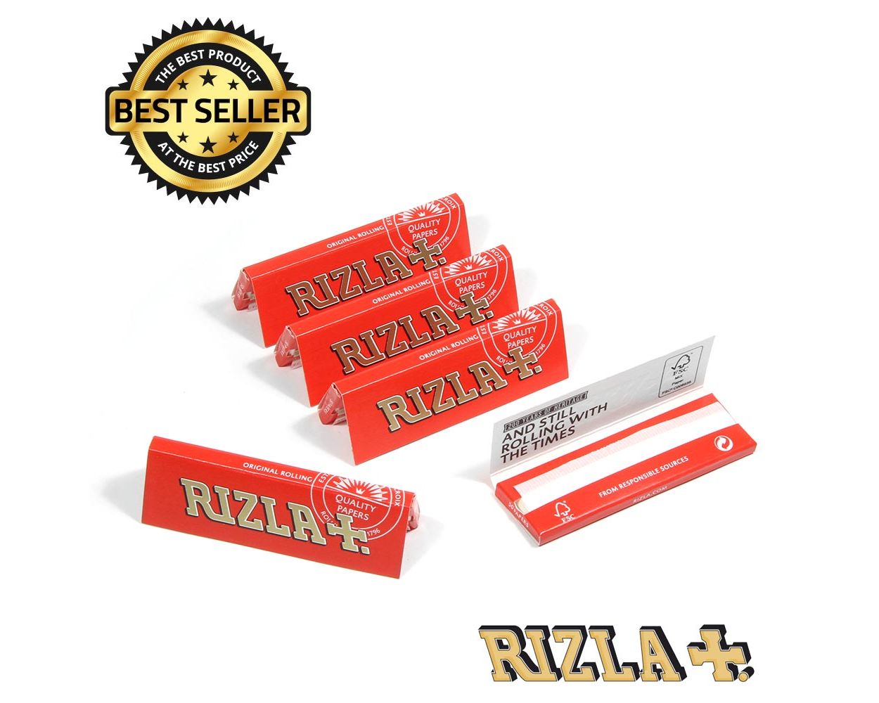 Rizla |Red Regular Rolling Papers | Bundle of 5