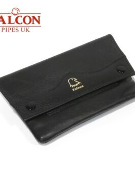 Falcon |Black Leather Handrolling Pouch | 546