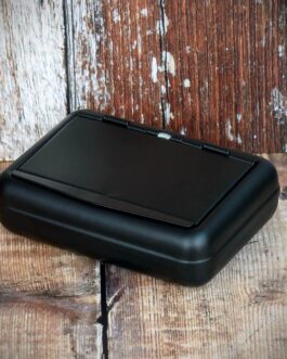 Tobacco Tin with Paper Holder – Matte Black