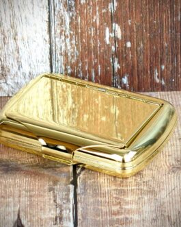 Tobacco Tin with Paper Holder – Gilt Finish